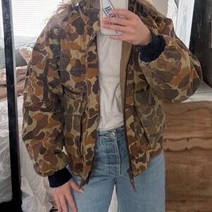 Vintage Gamehide Camo Bomber Hunting Jacket Size Medium